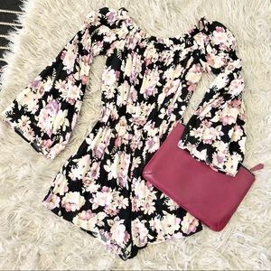 Off Shoulder Floral Romper